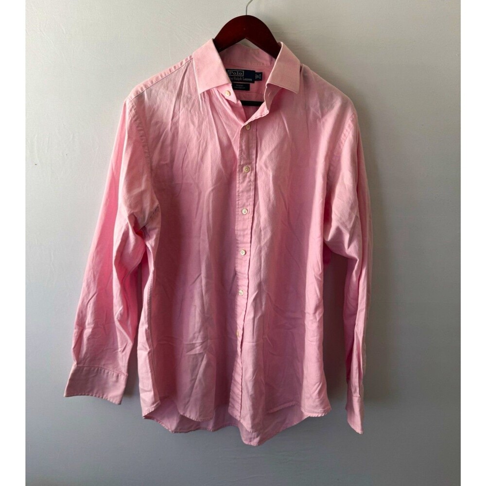 Polo by Ralph Lauren Regent Custom Fit Non-Iron Pink Dress Shirt 16.5 34/35